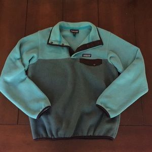 Patagonia Synchilla Pullover Gray And Light Blue
